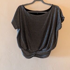 Express Gray Metallic Blouse, size M
